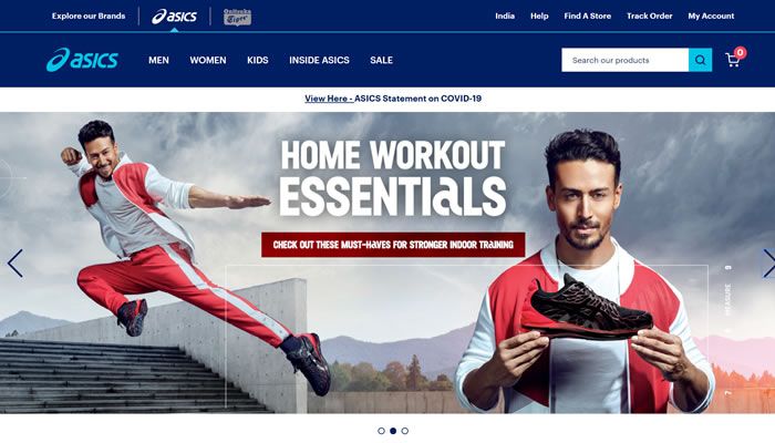 ASICS印度官方网站