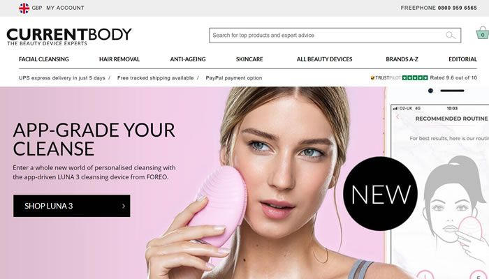 英国健康和美容技术产品购物网站