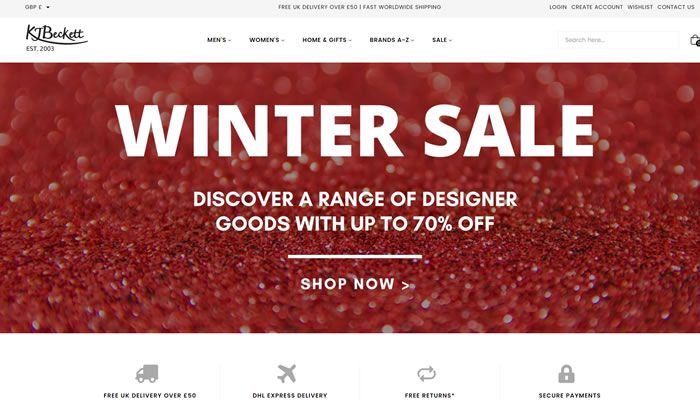 英国时尚配饰、珠宝和服装网站