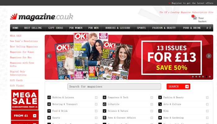 英国领先的杂志订阅网站