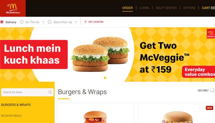 麦当劳印度网上订餐