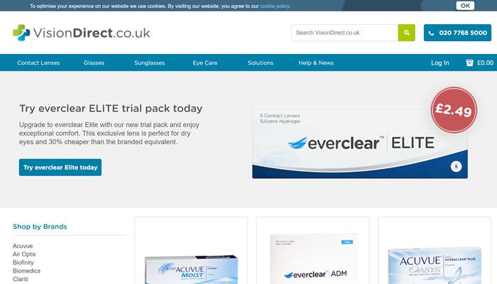 英国最受欢迎的在线隐形眼镜商店