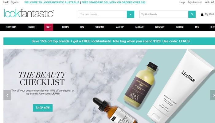 Lookfantastic澳大利亚官网